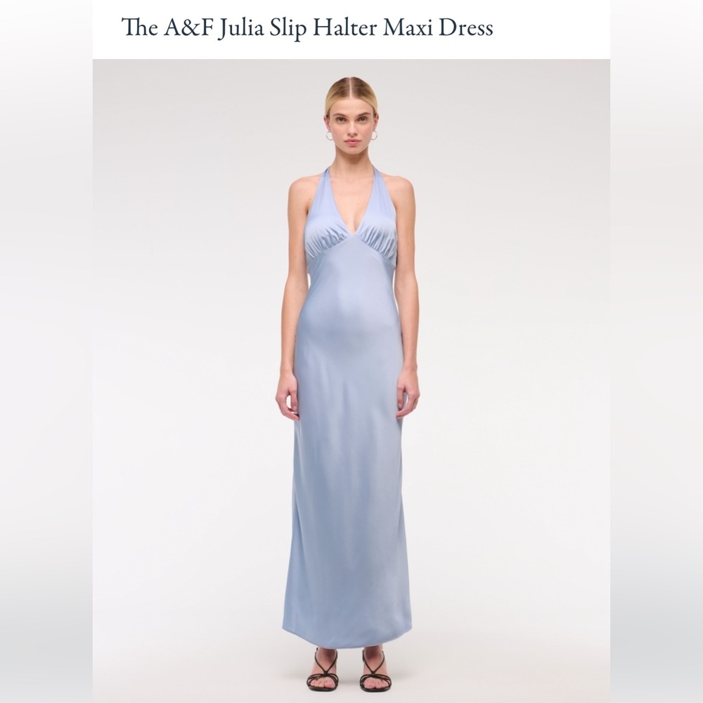 Abercrombie & Fitch Halter Maxi Dress - lilac blue